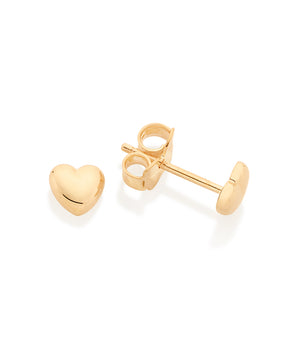 GOLD TINY HEART STUD EARRINGS