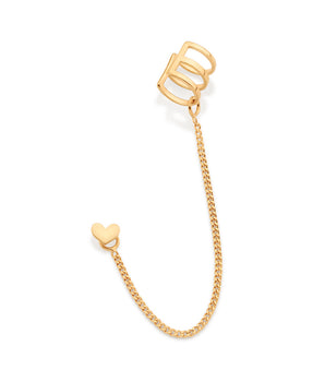 GOLD HEART EAR CUFF CHAIN