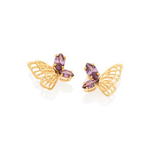 GOLD DELICATE BUTTERFLY STUD EARRINGS