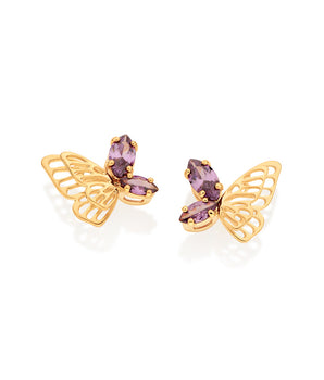 GOLD DELICATE BUTTERFLY STUD EARRINGS