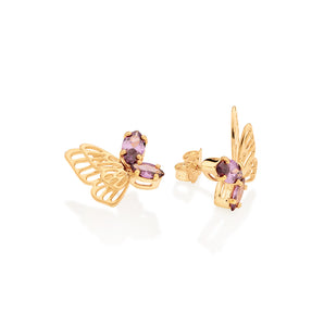 GOLD DELICATE BUTTERFLY STUD EARRINGS