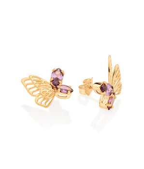 GOLD DELICATE BUTTERFLY STUD EARRINGS