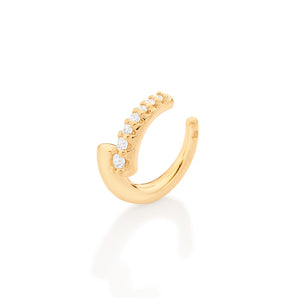 WHITE HALF STUDDED EAR CUFF