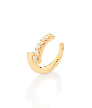 WHITE HALF STUDDED EAR CUFF