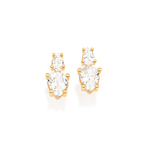 GOLD LIGHT DROPLET STUD EARRINGS