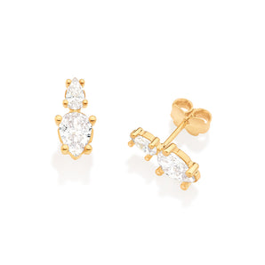 GOLD LIGHT DROPLET STUD EARRINGS