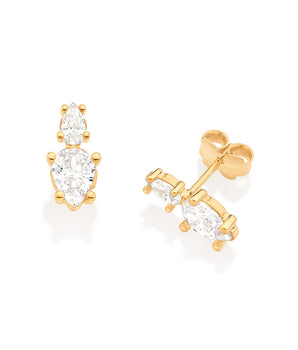 GOLD LIGHT DROPLET STUD EARRINGS