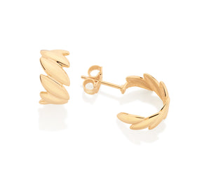 GOLD LEAVES HUGGIE EARRING