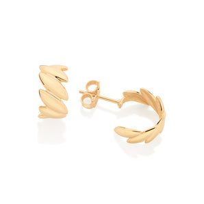 GOLD LEAVES HUGGIE EARRING