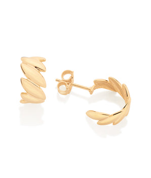 GOLD LEAVES HUGGIE EARRING