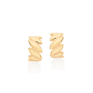 GOLD LEAVES HUGGIE EARRING