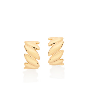 GOLD LEAVES HUGGIE EARRING