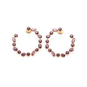 GOLD PURPLE DREAMS HOOP EARRINGS