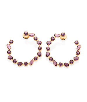 GOLD PURPLE DREAMS HOOP EARRINGS