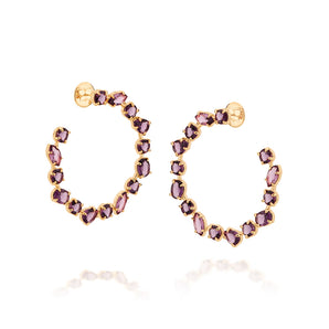 GOLD PURPLE DREAMS HOOP EARRINGS