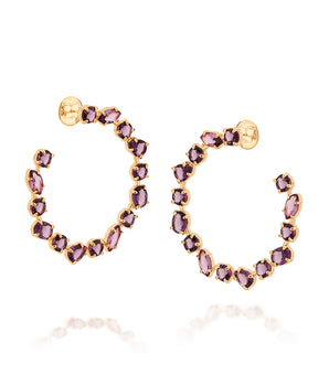 GOLD PURPLE DREAMS HOOP EARRINGS