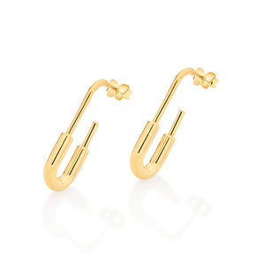 GOLD SAFETY PIN HOOP EARRINGS