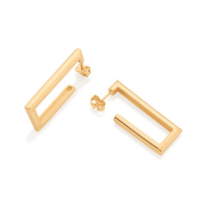 GOLD SQUARE HOOP EARRINGS
