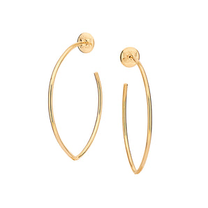 GOLD POINTED OVAL HOOP EARRINGS