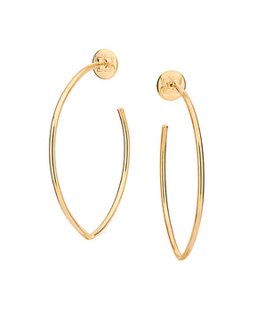 GOLD POINTED OVAL HOOP EARRINGS