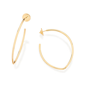 GOLD POINTED OVAL HOOP EARRINGS