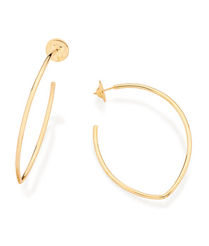 GOLD POINTED OVAL HOOP EARRINGS