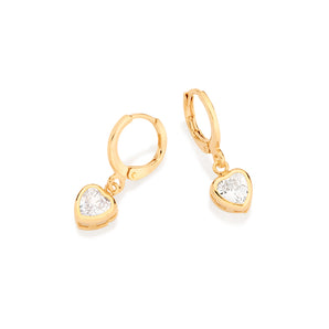 GOLD PLATED HOOP EARRING WITH ZIRCONIA