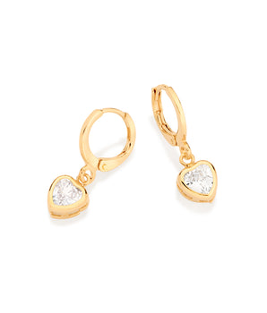 GOLD PLATED HOOP EARRING WITH ZIRCONIA