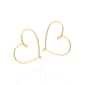 GOLD HEART HOOP EARRINGS