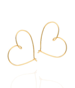 GOLD HEART HOOP EARRINGS