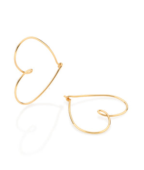 GOLD HEART HOOP EARRINGS