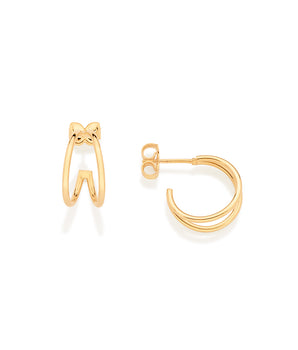 GOLD RINGS OF FIRE MEDIUM HOOP EARRINGS