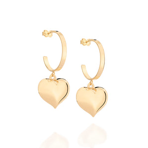GOLD HEART SMALL HOOP EARRINGS