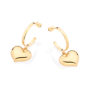 GOLD HEART SMALL HOOP EARRINGS