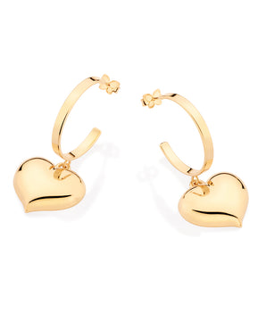 GOLD HEART SMALL HOOP EARRINGS