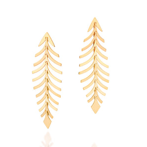 ARTICULATED LEAF EARRINGS GOLD PLATED