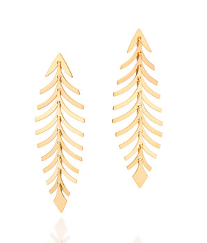 ARTICULATED LEAF EARRINGS GOLD PLATED