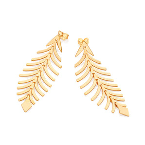 ARTICULATED LEAF EARRINGS GOLD PLATED