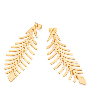 ARTICULATED LEAF EARRINGS GOLD PLATED