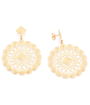 GOLD FLOWER MANDALA EARRINGS