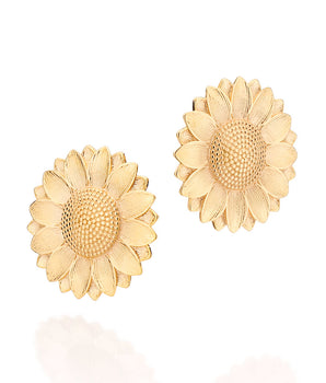 GOLD SUNFLOWER STUD EARRINGS