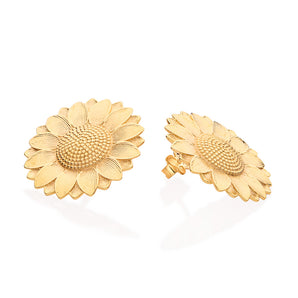 GOLD SUNFLOWER STUD EARRINGS