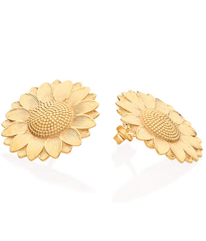 GOLD SUNFLOWER STUD EARRINGS