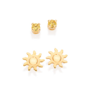 GOLD SUN STUD EARRINGS KIT