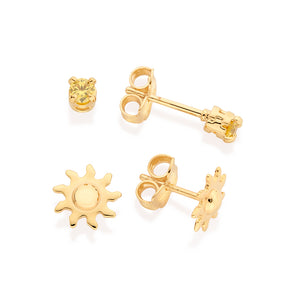 GOLD SUN STUD EARRINGS KIT