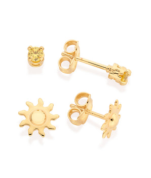 GOLD SUN STUD EARRINGS KIT
