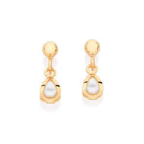 GOLD PLATED KID'S EARRING WITH PEARL
