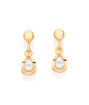 GOLD PLATED KID'S EARRING WITH PEARL