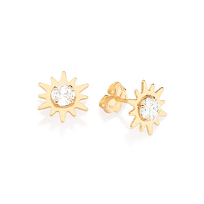 GOLD SUN STUD EARRINGS