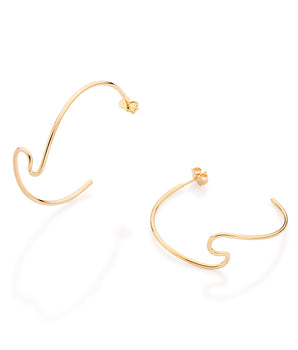 GOLD WAVE SKINNY HOOP EARRINGS